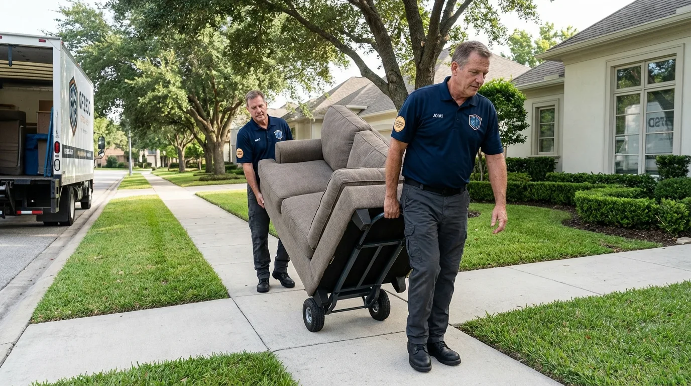 Local residential moving crew loading furniture in Thedford, NE